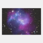 Paarse Galaxy Cluster Black Paars Celestial Foto Inpakpapier Vel (Voorkant 3)