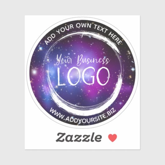 Paarse Galaxy Cluster Business Logo Sticker (Vel)