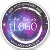 Paarse Galaxy Cluster Business Logo Sticker (Voorkant)