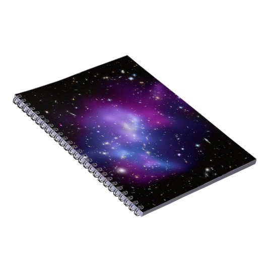 Paarse Galaxy Cluster Celestial Space Foto Notitieboek (Rechterzijde)