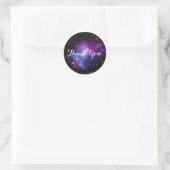 Paarse Galaxy Cluster Hartelijk dank Ronde Sticker (Tas)