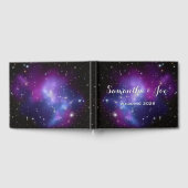 Paarse Galaxy Cluster Planetarium Weddending Gastenboek (Volledig)