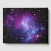 Paarse Galaxy Cluster Planetarium Weddending Gastenboek (Achterkant)