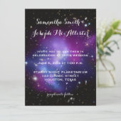 Paarse Galaxy Cluster Planetarium Weddending Kaart (Staand voorkant)