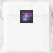 Paarse Galaxy Cluster Planetarium Wedding Favor Vierkante Sticker (Tas)