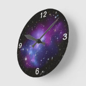 Paarse Galaxy Cluster Wall Clock Ronde Klok (Hoek)