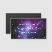 Paarse Galaxy Cluster Wedding Save the Date (Voorkant / Achterkant)