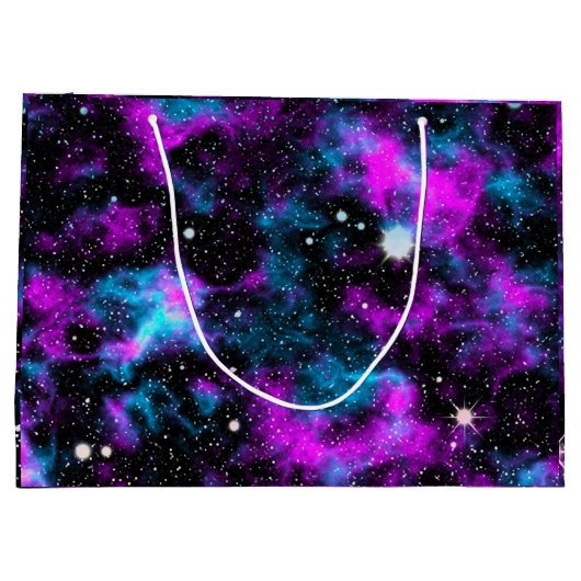 Paarse Galaxy Cosmic Space Stars Groot Cadeauzakje (Achterkant)