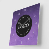 Paarse Galaxy Custom Logo Business Company Kantoor Vierkante Klok (Hoek)