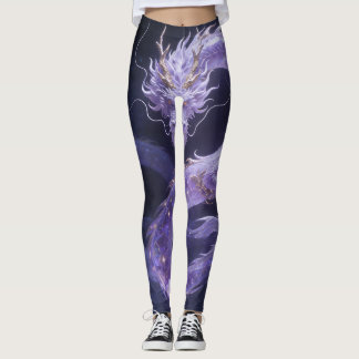 Paarse Galaxy Draak | Mystieke Kosmische Draak Fan Leggings