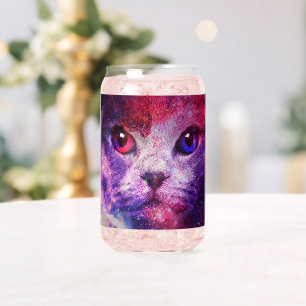 Paarse Galaxy Kat Blikvorm Glas