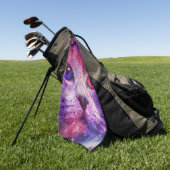 Paarse Galaxy Kat Golfhanddoek (Groen)