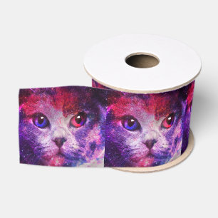 Paarse Galaxy Kat Grosgrain Lint