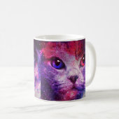 Paarse Galaxy Kat Koffiemok (Voorkant rechts)