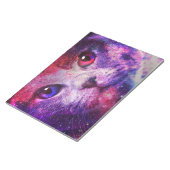Paarse Galaxy Kat Notitieblok (Schuin)