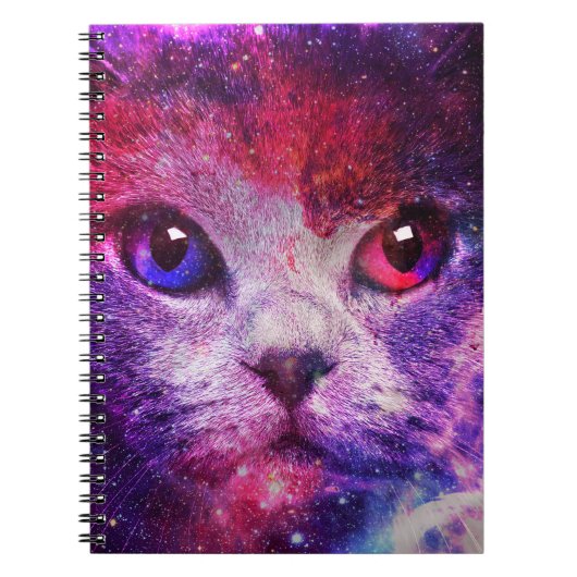 Paarse Galaxy Kat  Notitieboek (Voorkant)