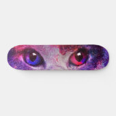 Paarse Galaxy Kat Persoonlijk Skateboard (Horizontaal)