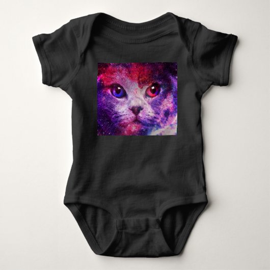 Paarse Galaxy Kat Romper (Voorkant)
