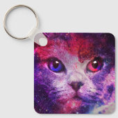 Paarse Galaxy Kat Sleutelhanger (Voorkant)