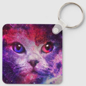 Paarse Galaxy Kat Sleutelhanger (Achterkant)