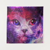 Paarse Galaxy Kat  Wandkleed (Voorkant)