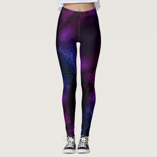 Paarse Galaxy Ombre leggings Waveline merk (Voorkant)