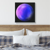 Paarse Galaxy Orb – Levendige Paarse Canvas Print (Insitu (Slaapkamer))