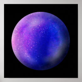 Paarse Galaxy Orb – Levendige Paarse Marmeren Prin Poster