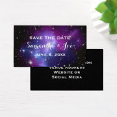 Paarse Galaxy Planetarium Wedding Save the Date Visitekaartje (Bureau)