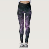 Paarse Galaxy Print Leggings (Voorkant)