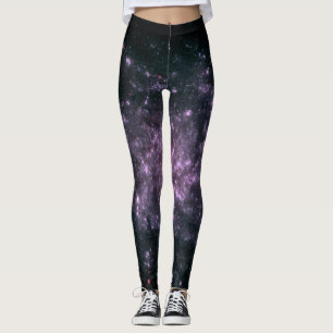 Paarse Galaxy Print Leggings
