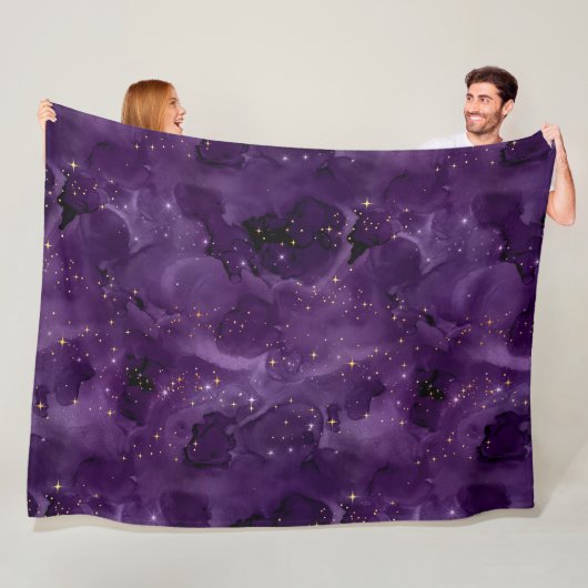 Paarse Galaxy-serie Design 8 Fleece Deken (In situ)