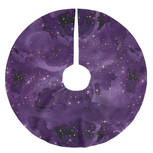 Paarse Galaxy-serie Design 8 Kerstboom Rok (Voorkant)