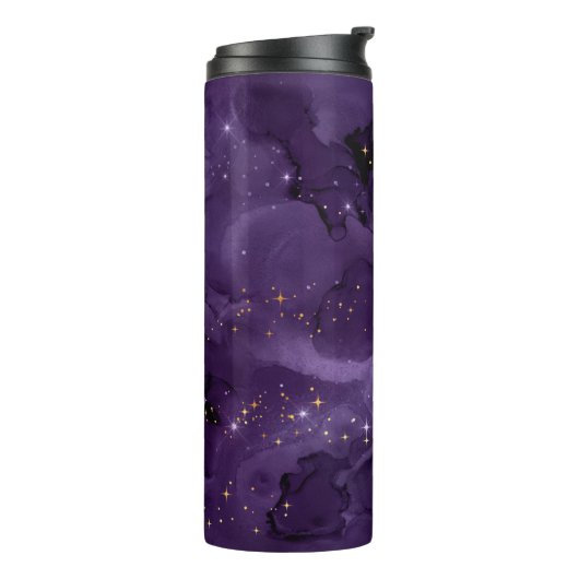 Paarse Galaxy-serie Design 8 Thermosbeker (Gedraaid links)
