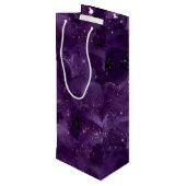 Paarse Galaxy-serie Design 8 Wijn Cadeautas (Achterkant Gekanteld)