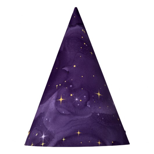 Paarse Galaxy Serie Ontwerp 8 Feesthoedjes (Voorkant)