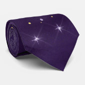 Paarse Galaxy Serie Ontwerp 8 Stropdas (Opgerold)