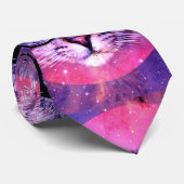 Paarse Galaxy Space Cat Trend 2016 Aangepast Stropdas (Opgerold)