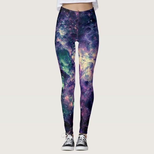 Paarse Galaxy Space Rock Cool Leggings (Voorkant)