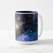 Paarse Galaxy Starry Sky Supernova Astronomie Spac Tweekleurige Koffiemok (Voorkant rechts)