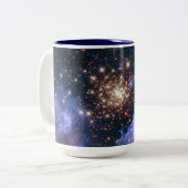 Paarse Galaxy Starry Sky Supernova Astronomie Spac Tweekleurige Koffiemok (Voorkant links)