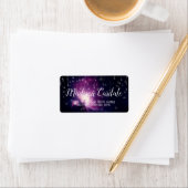 Paarse Galaxy Stars Wedding Return Address Etiket (Insitu)
