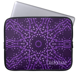 Paarse galaxy sterren laptophoes laptop sleeve