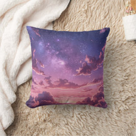 Paarse Galaxy Zonsondergang Worp Kussen