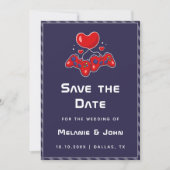 Paarse gamer Joypad Geeky Nerdy Love Save The Date (Voorkant)