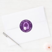 Paarse Gamer Name Dit behoort tot de Ronde Sticker (Envelop)