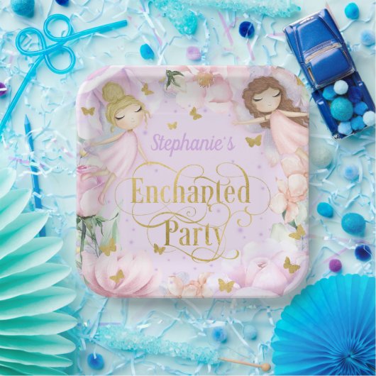 Paarse Garden feestdag Papieren Bordje (Feest)