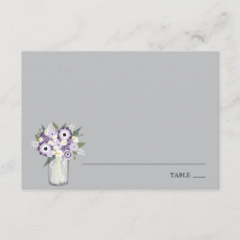 Paarse Garden Mason Jar | Plaats scort Card Kaart