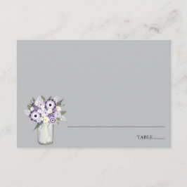 Paarse Garden Mason Jar | Plaats scort Card Kaart