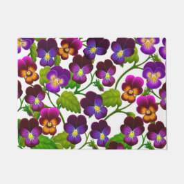 Paarse Garden Pansy Flowers Doormat Deurmat